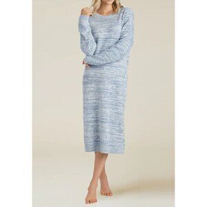 Softies Marshmallow Dress Womens S/M Blue Heathered Sweater Crew Neck Lounger